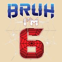 Bruh Im 6 Year Old Birthday Spider Web Boy 6th Birthday Drawstring Bag