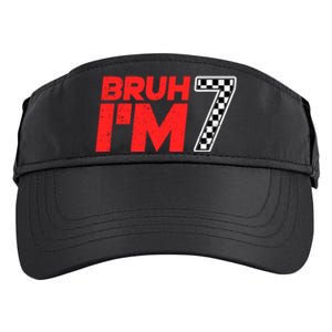 Bruh IM 7 Checkered 7th Birthday 7 Year Old Race Car Boy Adult Drive Performance Visor