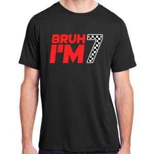 Bruh IM 7 Checkered 7th Birthday 7 Year Old Race Car Boy Adult ChromaSoft Performance T-Shirt