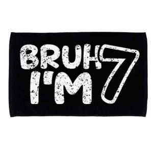 Bruh IM 7 ItS My 7th Birthday 7 Year Old Birthday Microfiber Hand Towel