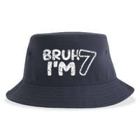 Bruh IM 7 ItS My 7th Birthday 7 Year Old Birthday Sustainable Bucket Hat