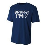 Bruh IM 7 ItS My 7th Birthday 7 Year Old Birthday Performance Sprint T-Shirt