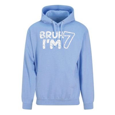 Bruh IM 7 ItS My 7th Birthday 7 Year Old Birthday Unisex Surf Hoodie