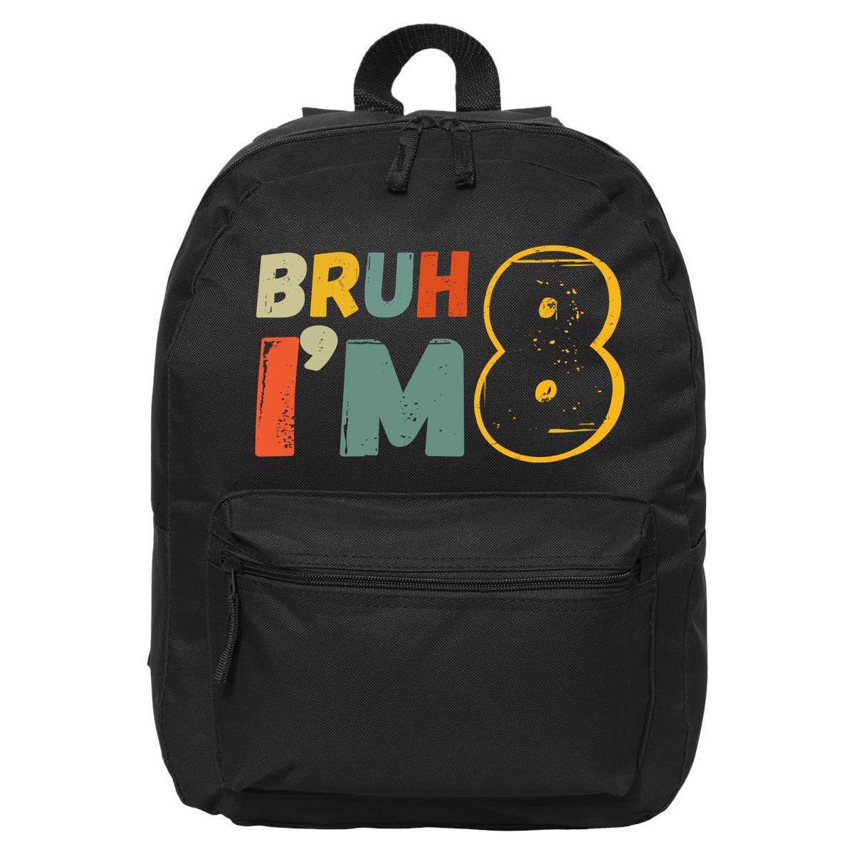 Bruh Im 8 Funny 8th Birthday Party Gift 16 in Basic Backpack