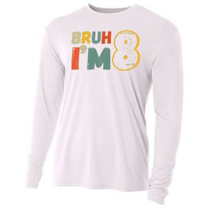 Bruh Im 8 Funny 8th Birthday Party Gift Cooling Performance Long Sleeve Crew