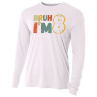 Bruh Im 8 Funny 8th Birthday Party Gift Cooling Performance Long Sleeve Crew