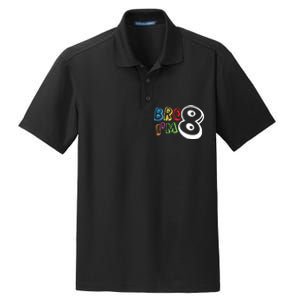 Bro IM 8 Eight Years Old 8th Birthday Boy Girl Family Dry Zone Grid Polo