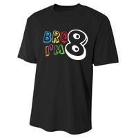 Bro IM 8 Eight Years Old 8th Birthday Boy Girl Family Performance Sprint T-Shirt