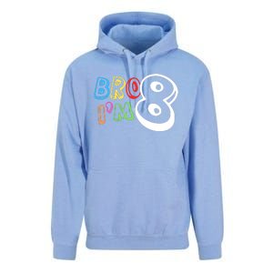 Bro IM 8 Eight Years Old 8th Birthday Boy Girl Family Unisex Surf Hoodie