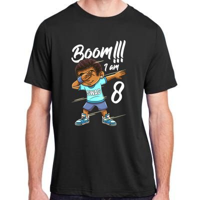 Boom Im 8 Year Old Black Boy Dabbing Birthday Party 8th Bday Adult ChromaSoft Performance T-Shirt