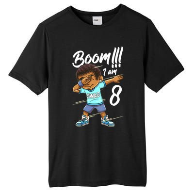 Boom Im 8 Year Old Black Boy Dabbing Birthday Party 8th Bday Tall Fusion ChromaSoft Performance T-Shirt