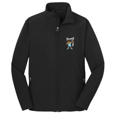 Boom Im 8 Year Old Black Boy Dabbing Birthday Party 8th Bday Core Soft Shell Jacket