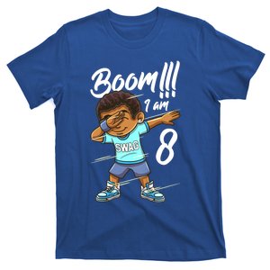 Boom Im 8 Year Old Black Boy Dabbing Birthday Party 8th Bday T-Shirt