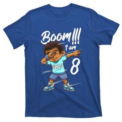 Boom Im 8 Year Old Black Boy Dabbing Birthday Party 8th Bday T-Shirt