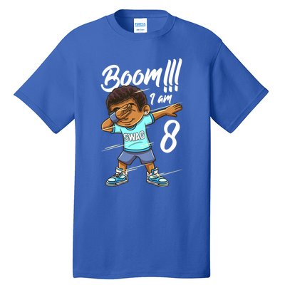 Boom Im 8 Year Old Black Boy Dabbing Birthday Party 8th Bday Tall T-Shirt