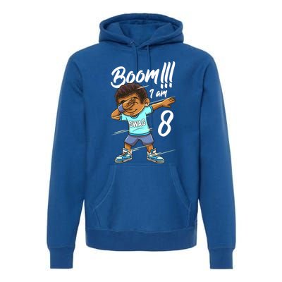 Boom Im 8 Year Old Black Boy Dabbing Birthday Party 8th Bday Premium Hoodie