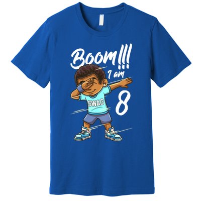 Boom Im 8 Year Old Black Boy Dabbing Birthday Party 8th Bday Premium T-Shirt