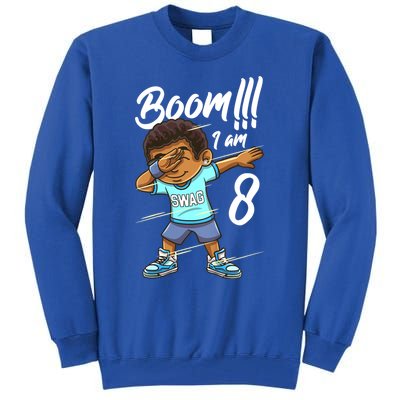 Boom Im 8 Year Old Black Boy Dabbing Birthday Party 8th Bday Tall Sweatshirt