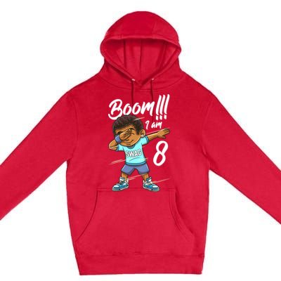 Boom Im 8 Year Old Black Boy Dabbing Birthday Party 8th Bday Premium Pullover Hoodie