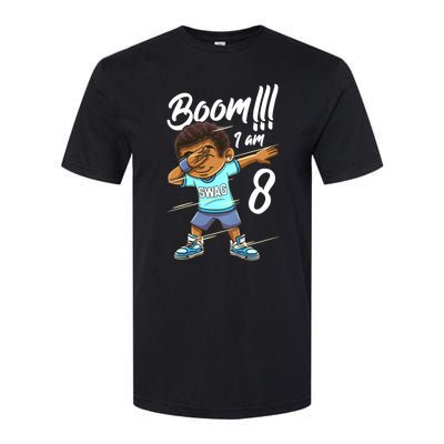 Boom Im 8 Year Old Black Boy Dabbing Birthday Party 8th Bday Softstyle CVC T-Shirt