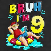 Bruh Im 9 Funny 9th Birthday Pool Party Beach Cool Adult Drive Performance Visor