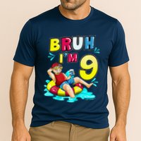 Bruh Im 9 Funny 9th Birthday Pool Party Beach Cool Cooling Performance Crew T-Shirt