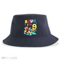 Bruh Im 9 Funny 9th Birthday Pool Party Beach Cool Sustainable Bucket Hat