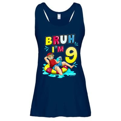 Bruh Im 9 Funny 9th Birthday Pool Party Beach Cool Ladies Essential Flowy Tank