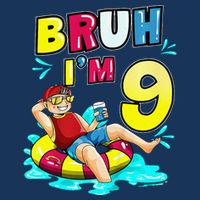 Bruh Im 9 Funny 9th Birthday Pool Party Beach Cool Sustainable Beanie