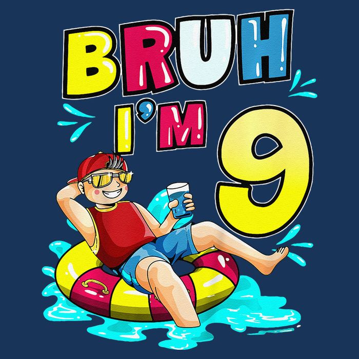 Bruh Im 9 Funny 9th Birthday Pool Party Beach Cool Sustainable Beanie