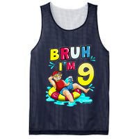 Bruh Im 9 Funny 9th Birthday Pool Party Beach Cool Mesh Reversible Basketball Jersey Tank
