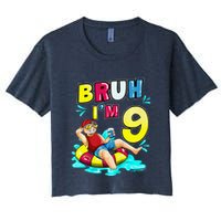 Bruh Im 9 Funny 9th Birthday Pool Party Beach Cool Crop Top