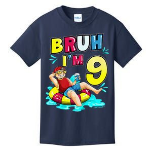 Bruh Im 9 Funny 9th Birthday Pool Party Beach Cool Kids T-Shirt