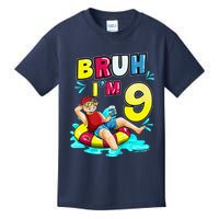 Bruh Im 9 Funny 9th Birthday Pool Party Beach Cool Kids T-Shirt