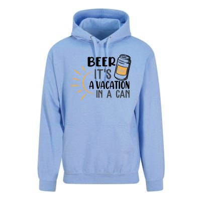 Beer ItS A Vacation In A Can National Beer Day Gift Unisex Surf Hoodie