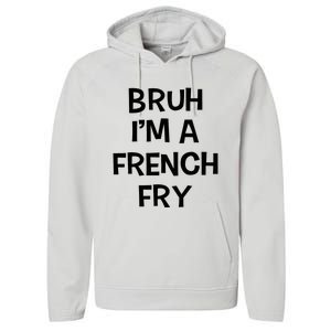 Bruh IM A French Fry Funny Pretend Lazy Halloween Costume Performance Fleece Hoodie