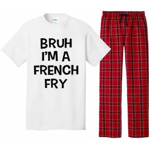 Bruh IM A French Fry Funny Pretend Lazy Halloween Costume Pajama Set