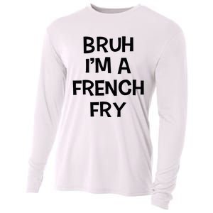 Bruh IM A French Fry Funny Pretend Lazy Halloween Costume Cooling Performance Long Sleeve Crew