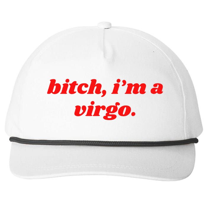 Bitch IM A Virgo Funny Horoscope Slogan Attitude Statement Snapback Five-Panel Rope Hat