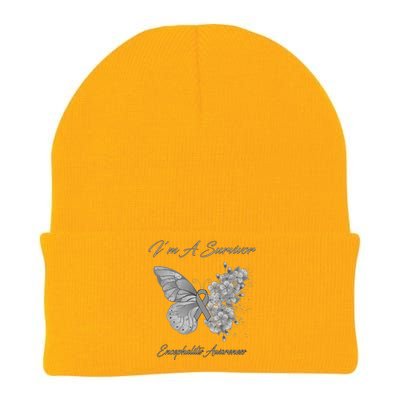 Butterfly I’m A Survivor Encephalitis Awareness Great Gift Knit Cap Winter Beanie