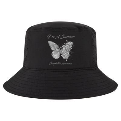 Butterfly I’m A Survivor Encephalitis Awareness Great Gift Cool Comfort Performance Bucket Hat