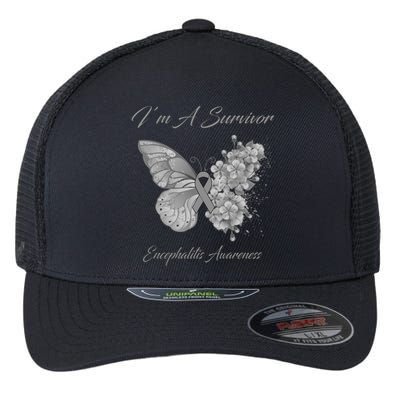 Butterfly I’m A Survivor Encephalitis Awareness Great Gift Flexfit Unipanel Trucker Cap