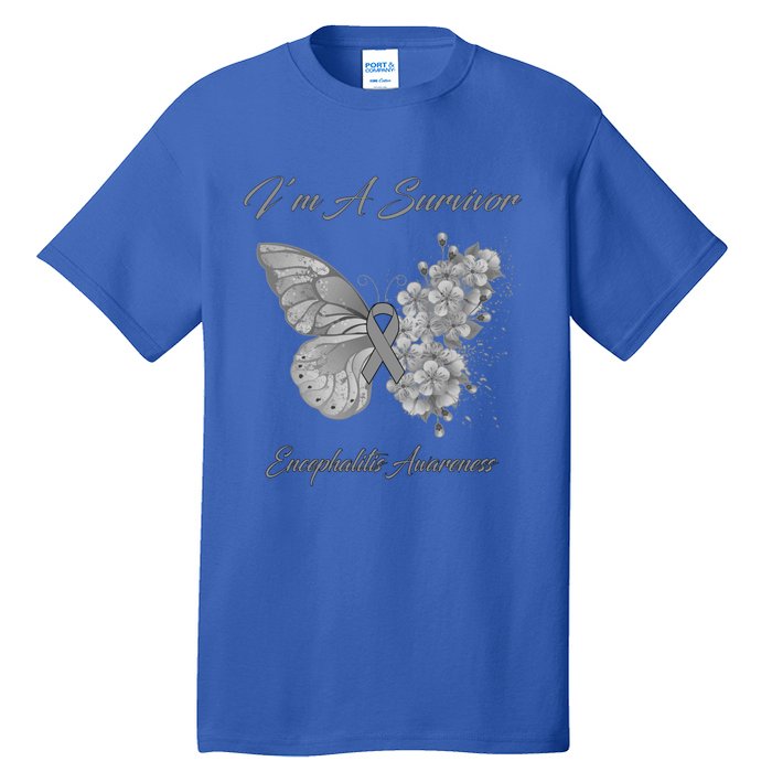 Butterfly I’m A Survivor Encephalitis Awareness Great Gift Tall T-Shirt