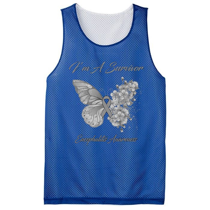 Butterfly I’m A Survivor Encephalitis Awareness Great Gift Mesh Reversible Basketball Jersey Tank