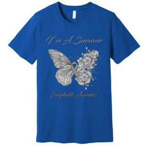 Butterfly I’m A Survivor Encephalitis Awareness Great Gift Premium T-Shirt