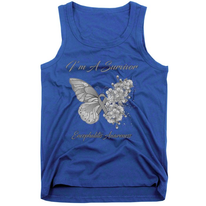 Butterfly I’m A Survivor Encephalitis Awareness Great Gift Tank Top