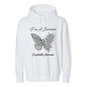 Butterfly I’m A Survivor Encephalitis Awareness Great Gift Garment-Dyed Fleece Hoodie