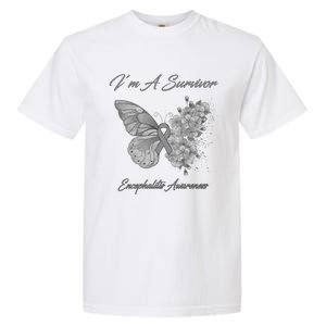 Butterfly I’m A Survivor Encephalitis Awareness Great Gift Garment-Dyed Heavyweight T-Shirt