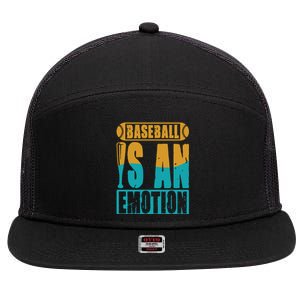 Baseball Is An Emotion Baseball Gift 7 Panel Mesh Trucker Snapback Hat