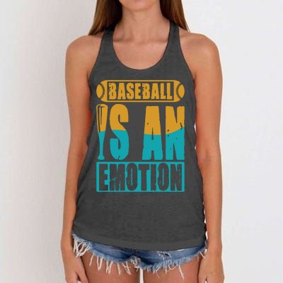 Baseball Is An Emotion Baseball Gift Women's Knotted Racerback Tank